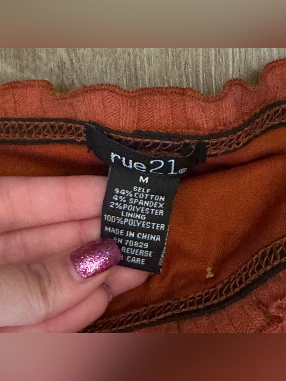 Rue21 Rust Ribbed Button-Front Midi Skirt Set - Picture 3 of 5